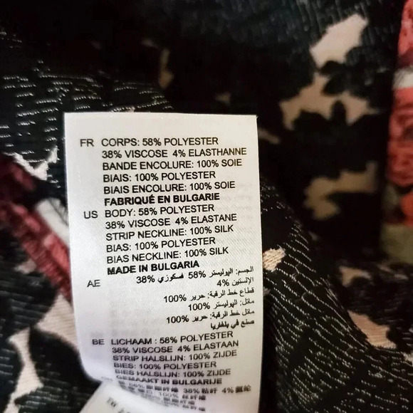 Sandro Edwige Mini Dress Womens Size 2 Rose White Floral Print Ruffled Collar - Picture 10 of 16